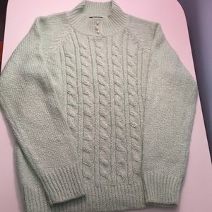 Mint blue turtle neck sweater